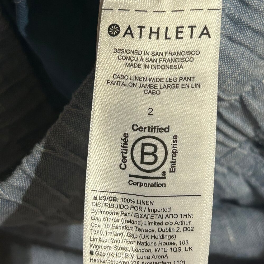 ATHLETA Cabo Linen Wide Leg Pants Size 2 Chambray Blue - Picture 12 of 12